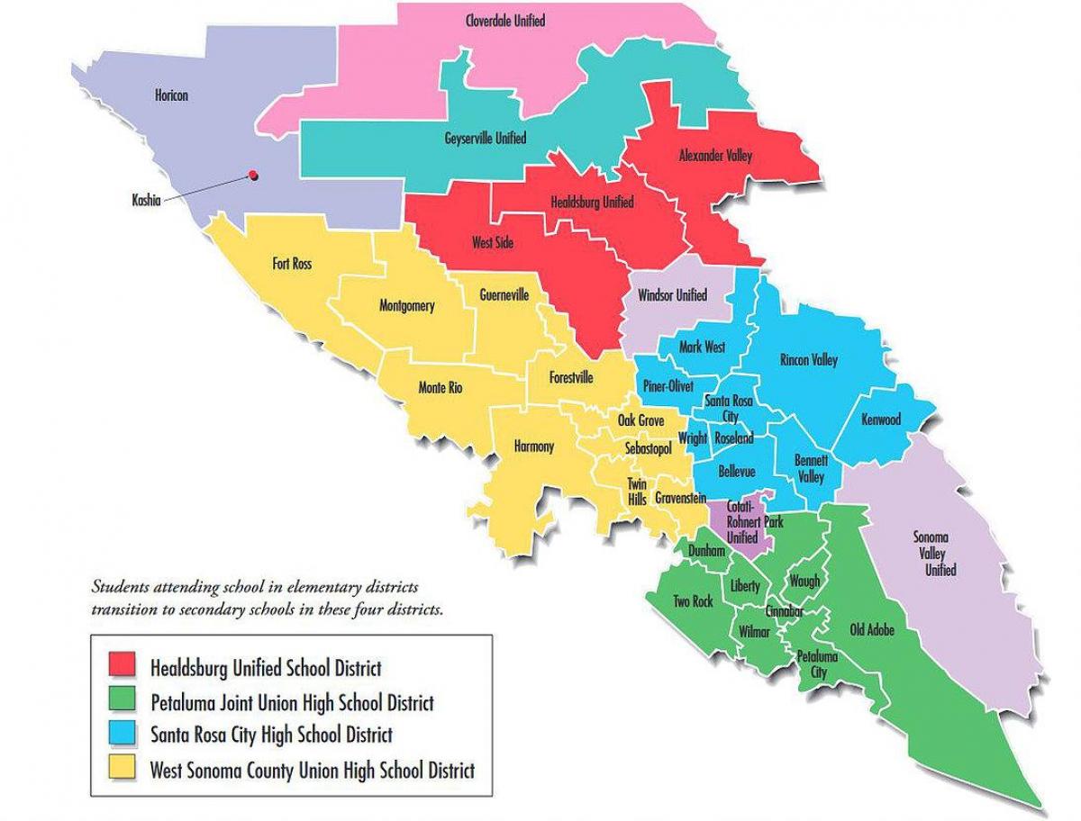 San Francisco skolu rajona karte