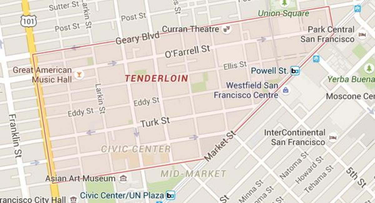 uz filejas San Francisco karte