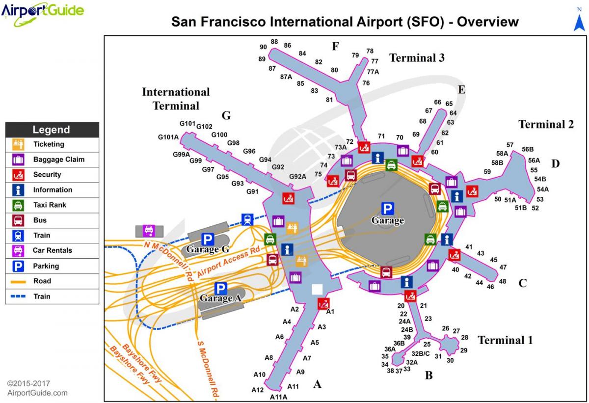 Karte kSFO lidosta
