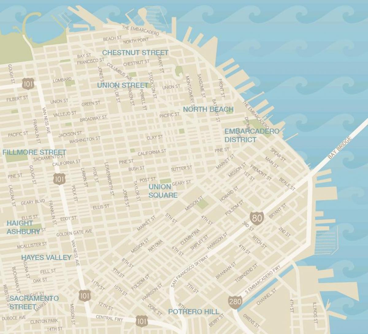 Karte San Francisco apģērba rajons