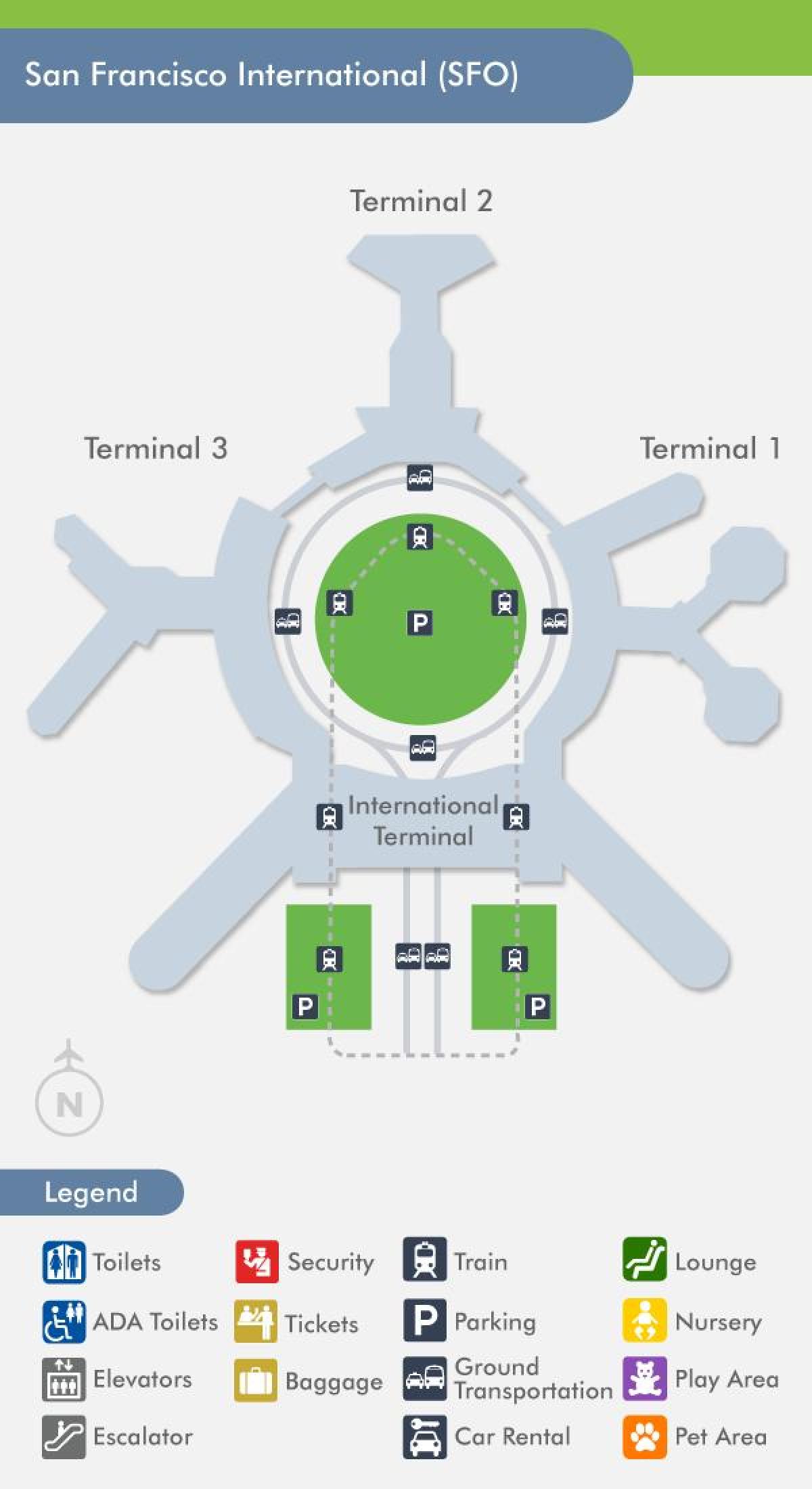 Karte SFO airport terminal 1