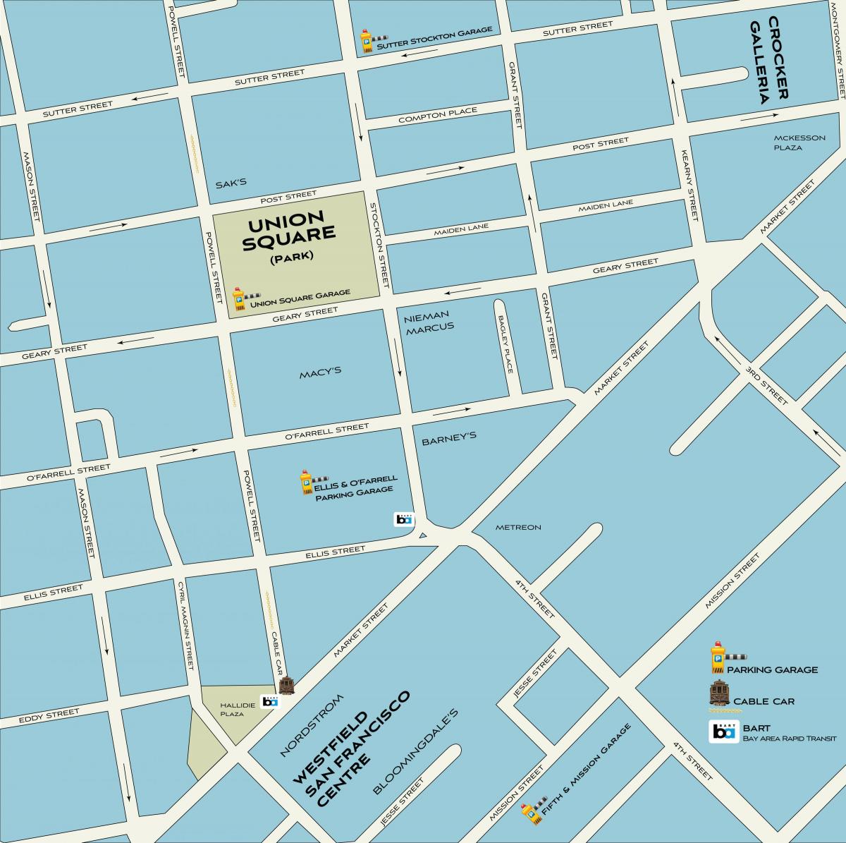 San Francisco iepirkšanās karte