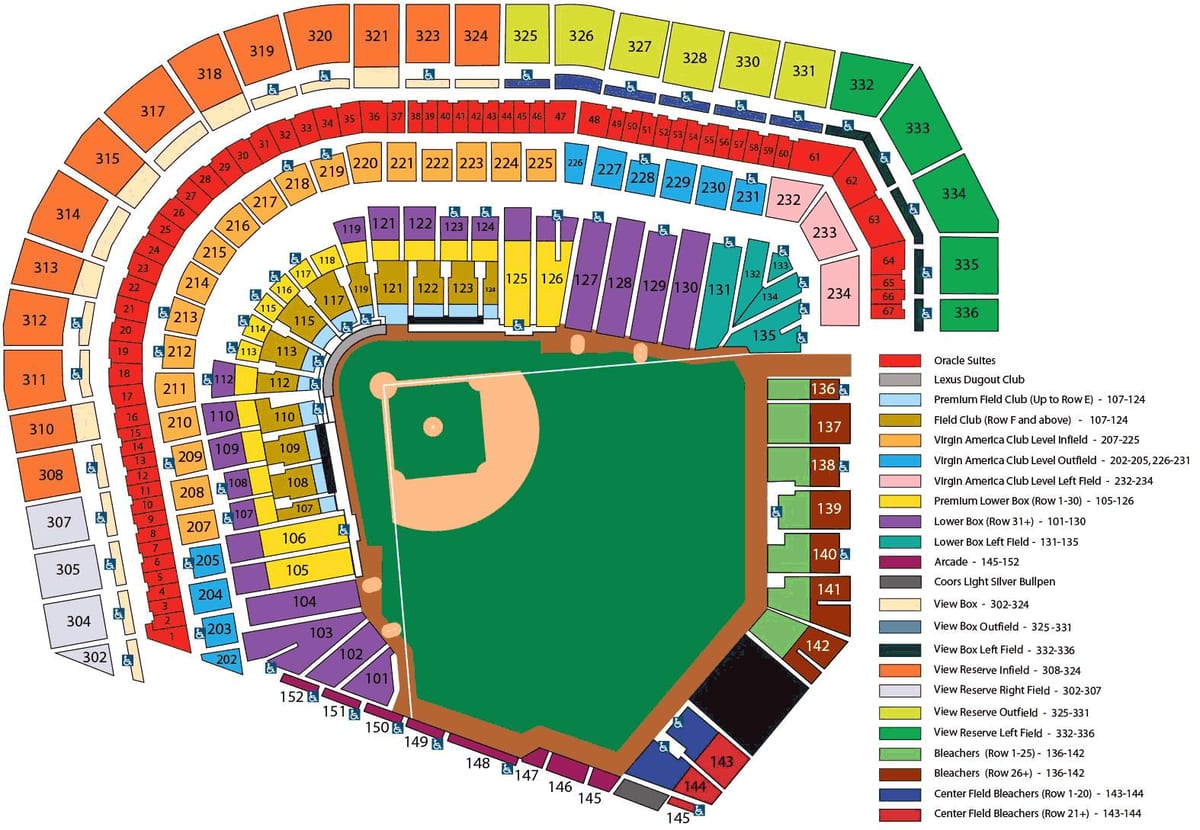 SF giants stadium sēdvietu karte