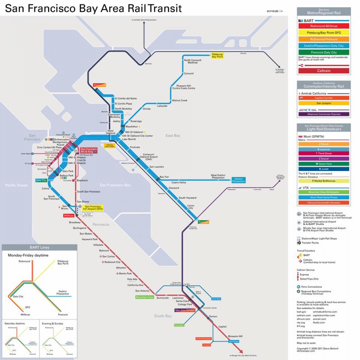 bart stacijas San Francisco karte