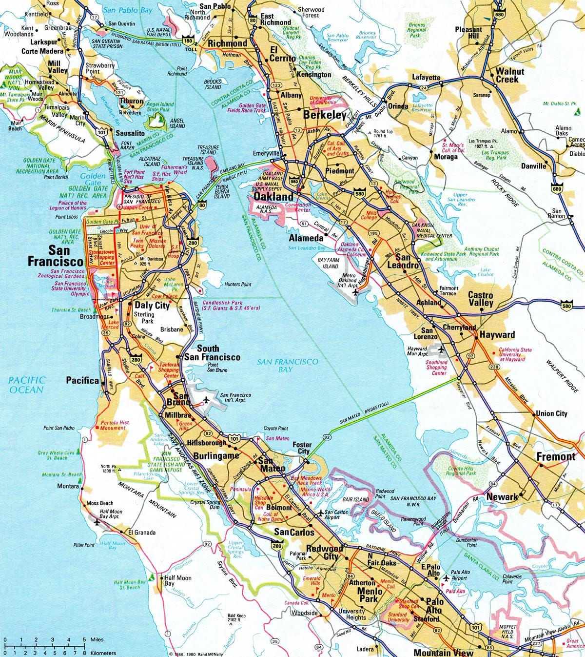 Karte bay area freeway 