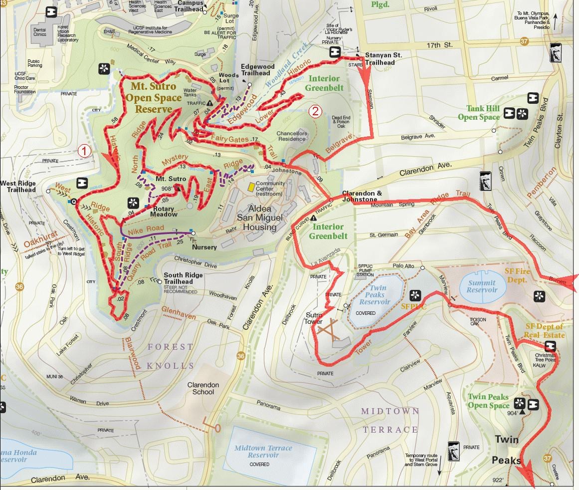 Karte bay area velosipēdu takas