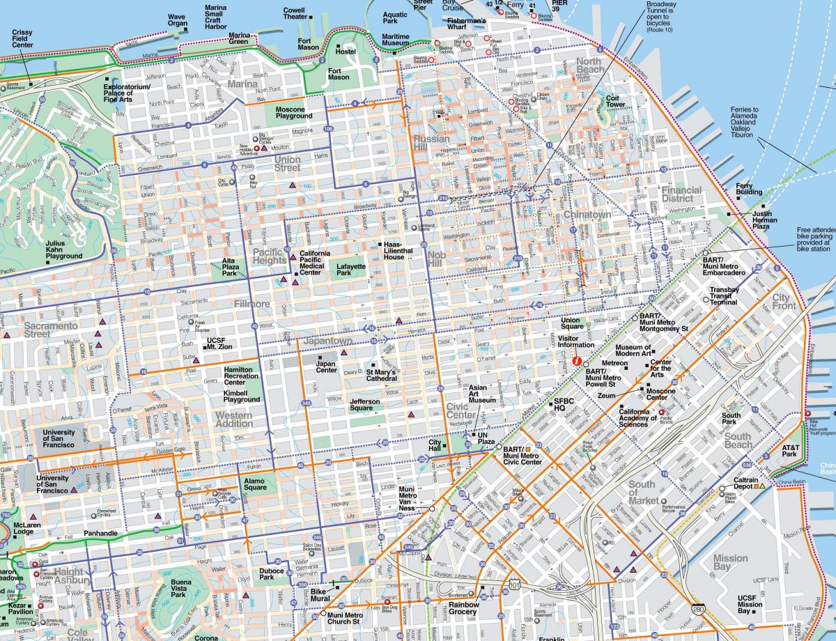 Karte detalizētu San Francisco