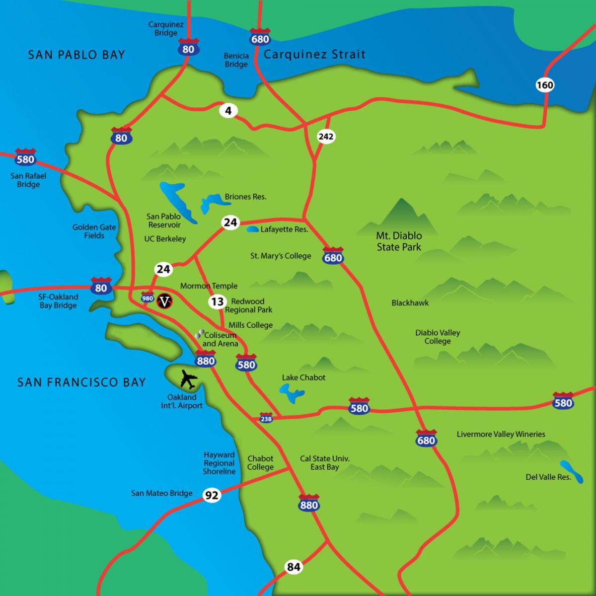 east bay kalifornijas karti