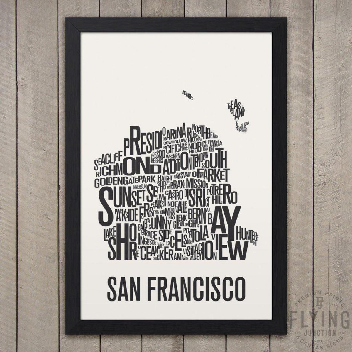 San Francisco tipogrāfija karte