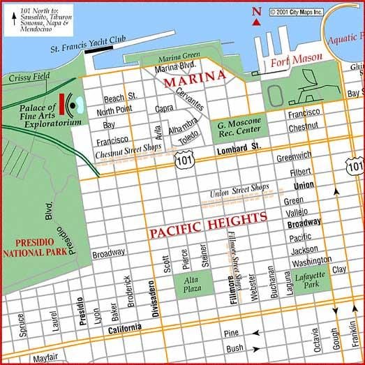 San Francisco, marina karte