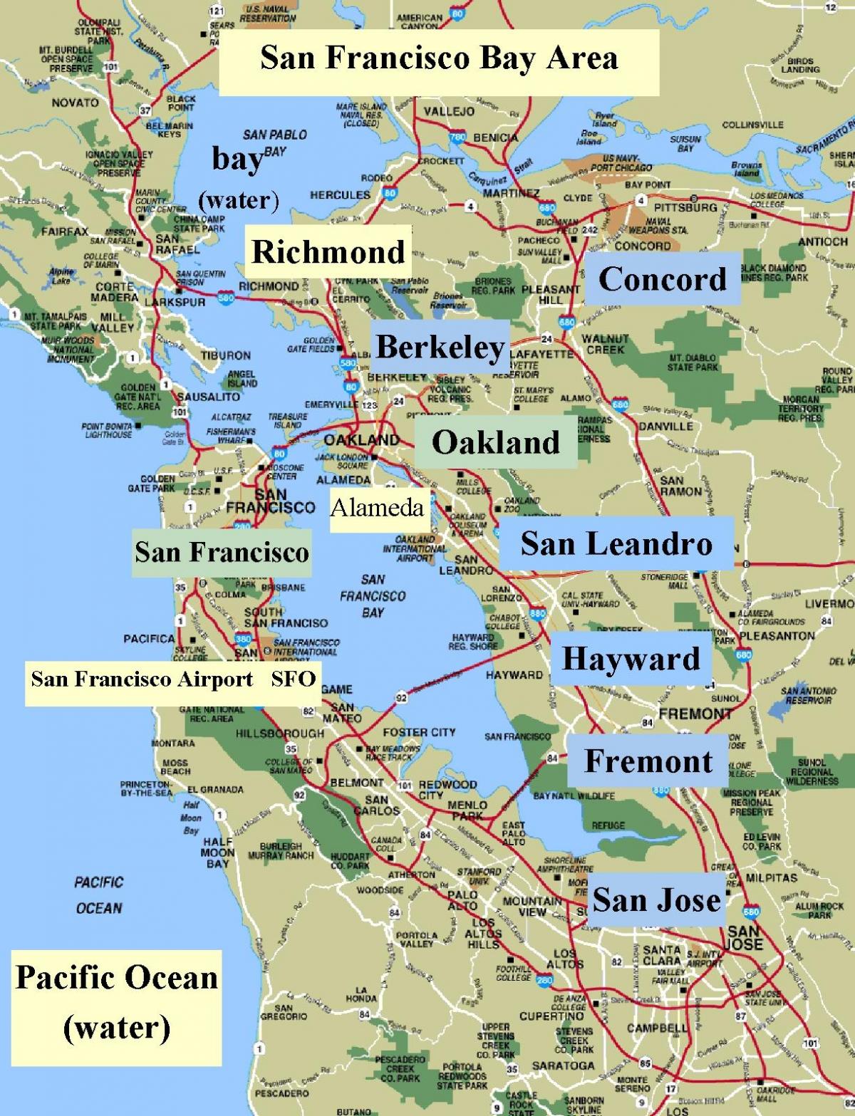 karte San Francisco laukums california