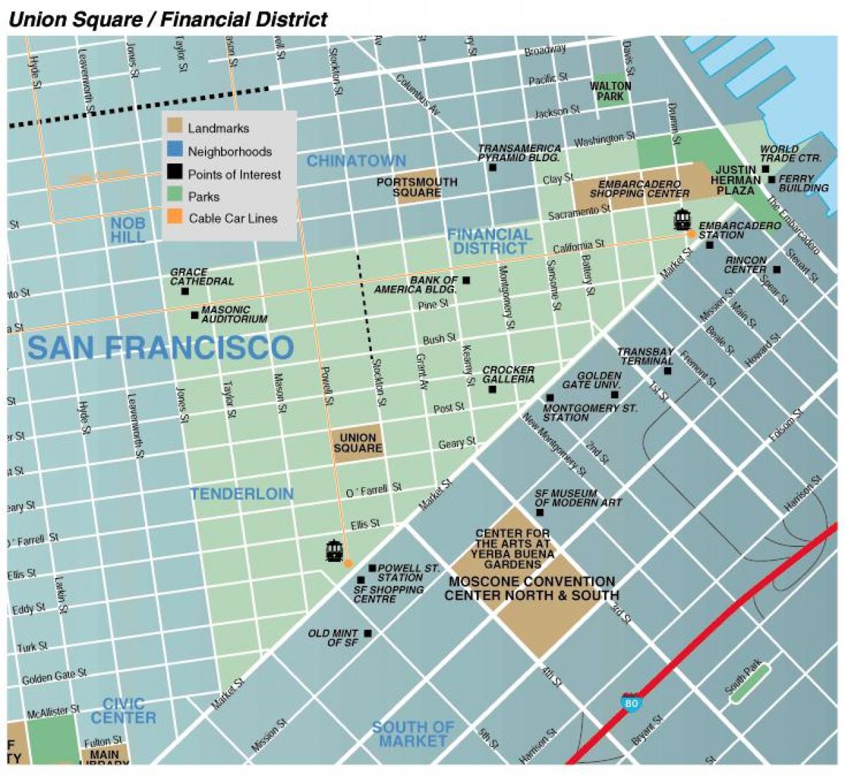 Karte savienības laukumā San Francisco