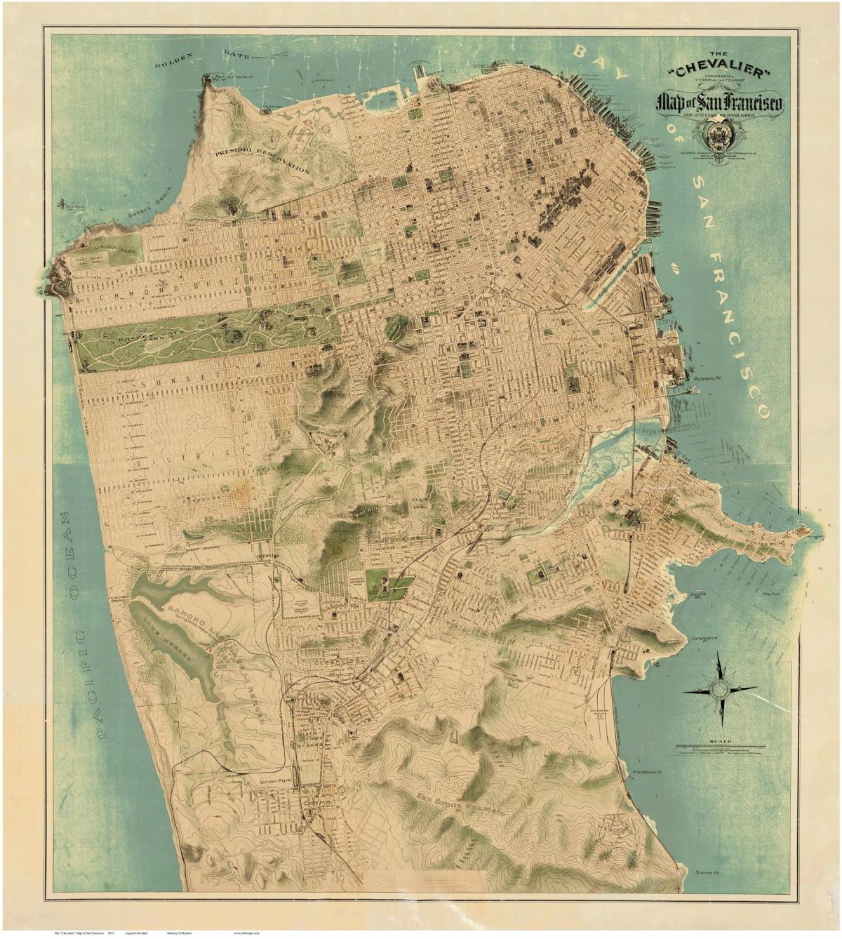 Karte old San Francisco 