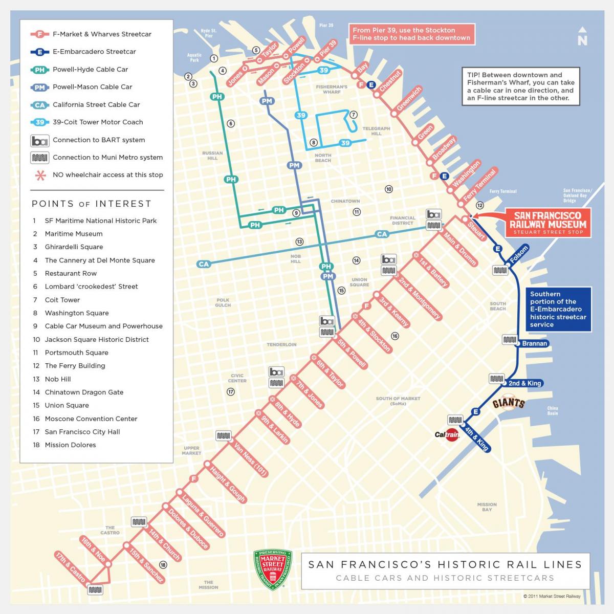karte San Francisco trolejbusa maršruts