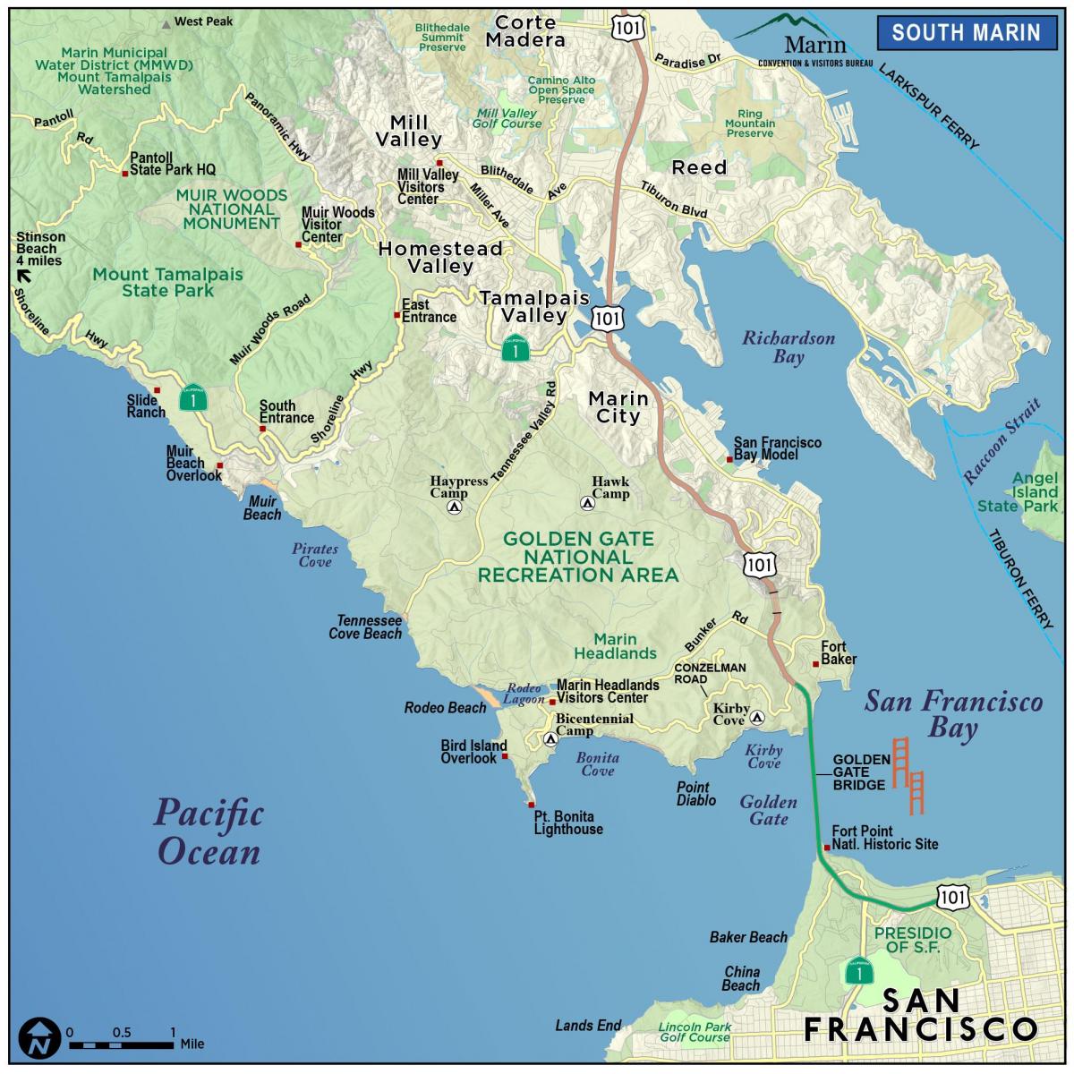 Karte redwood meža San Francisco