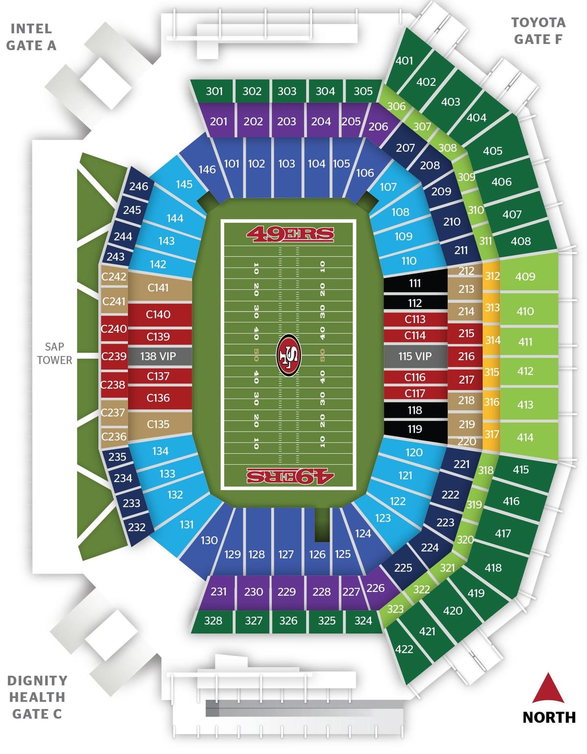 Karte San Francisco 49ers stadions