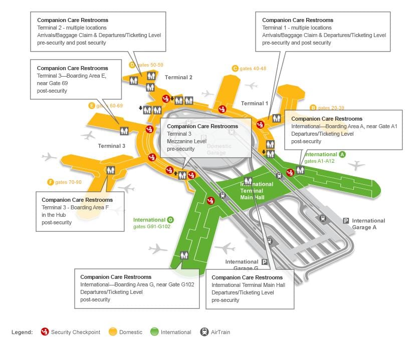 SFO termināļa 3 vārtiem karte