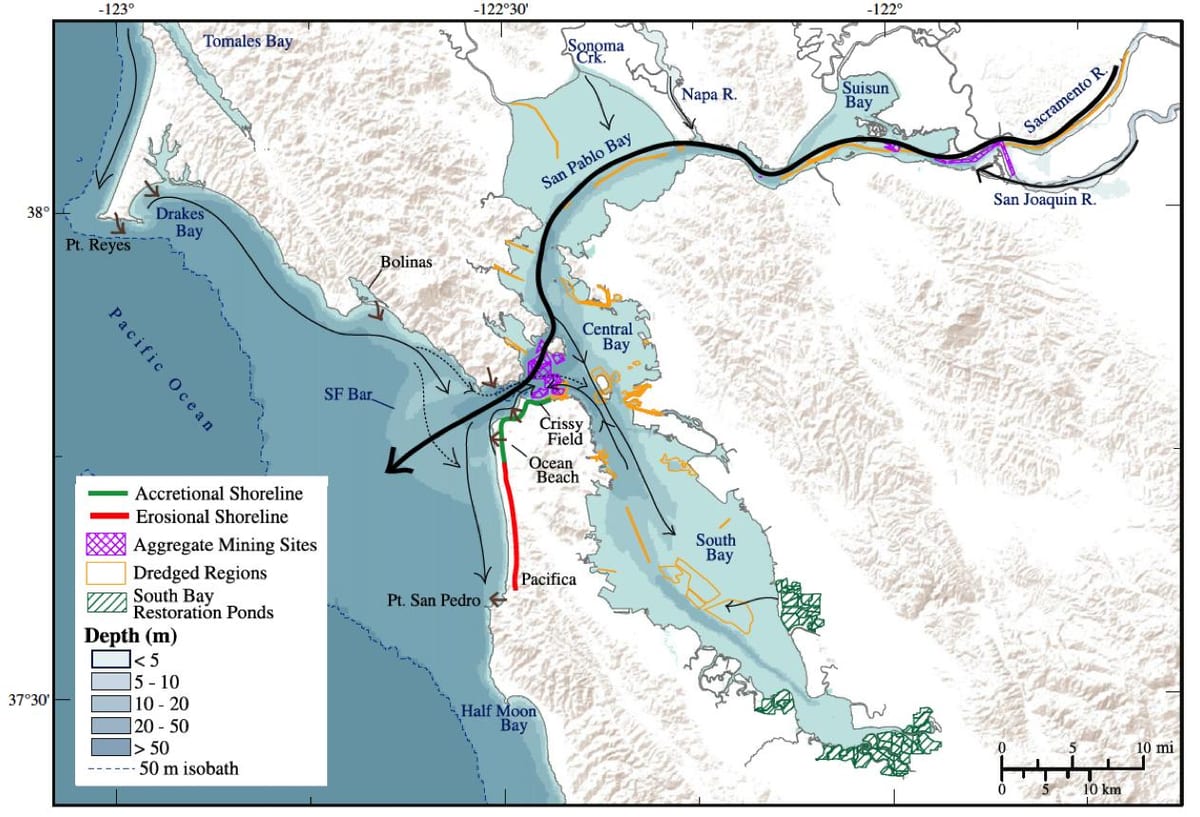 Karte San Francisco bay dziļums