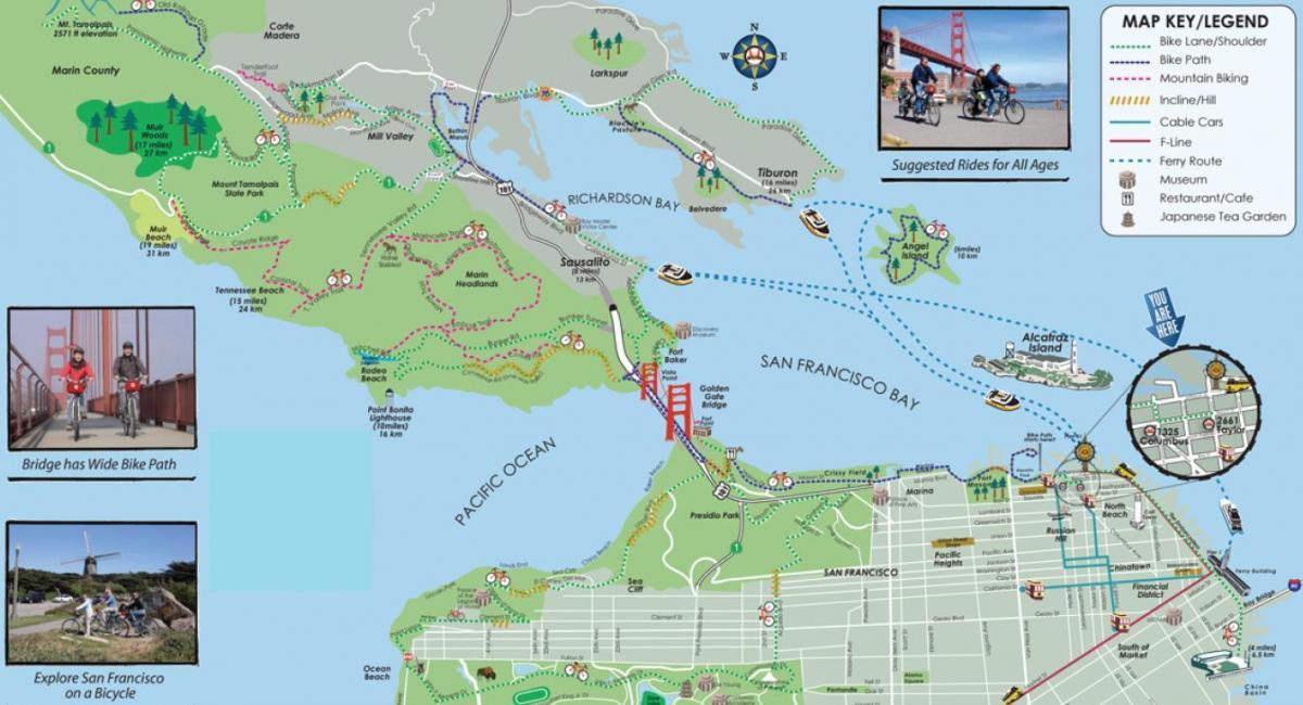 Karte San Francisco velobrauciens