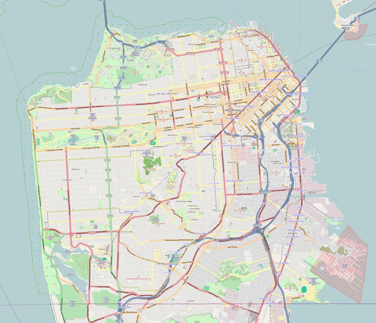 Karte San Francisco izklāsts