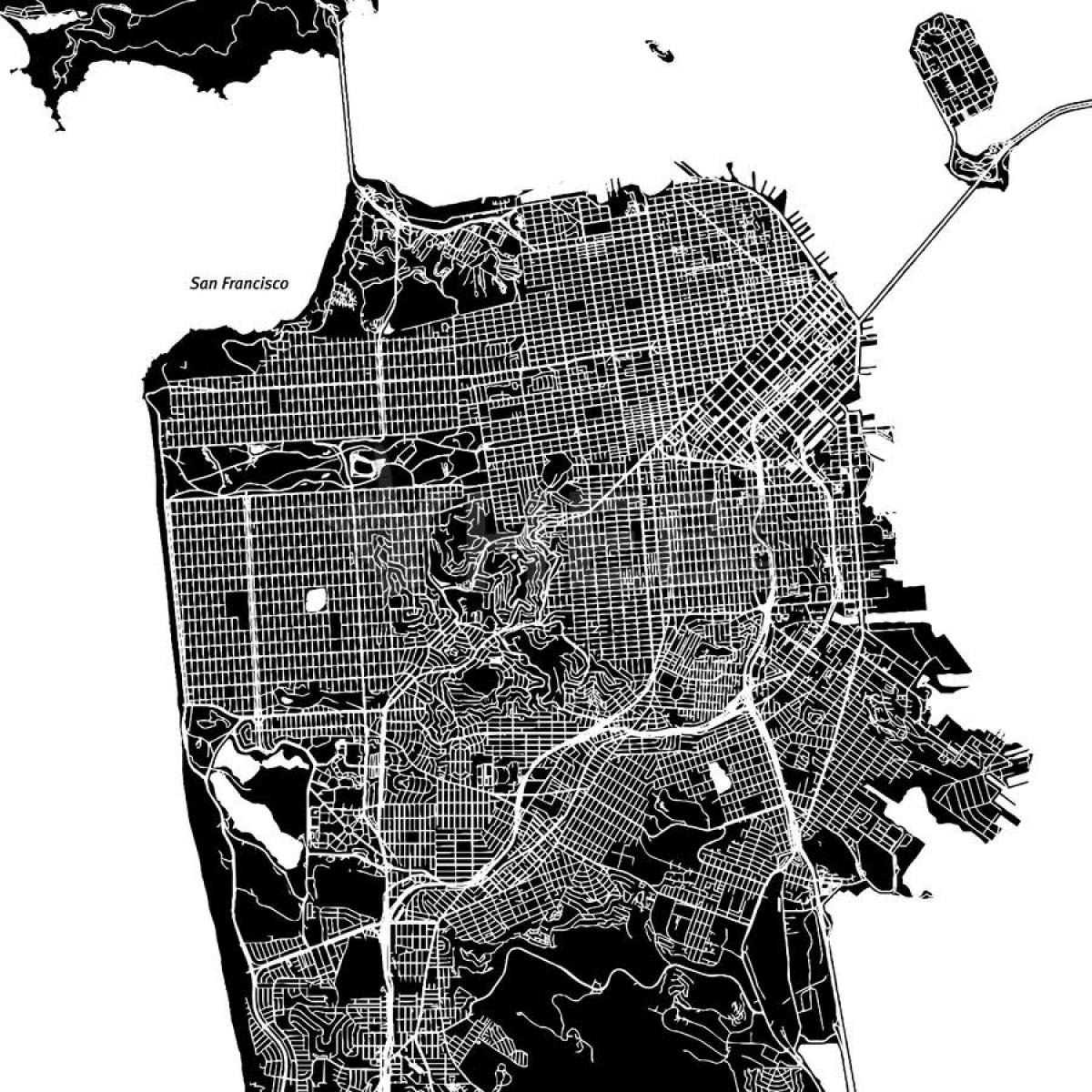 Karte San Francisco vektoru
