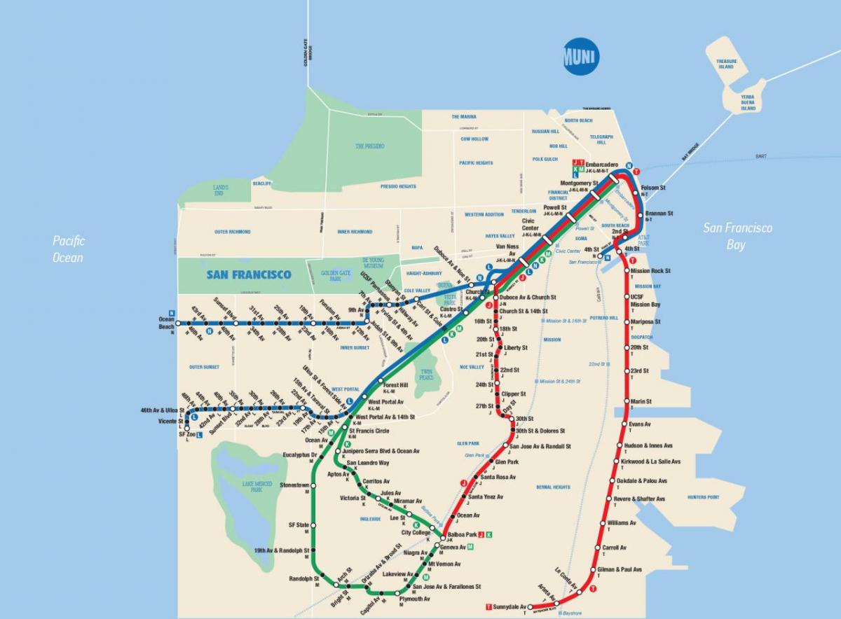 Karte San Francisco muni app