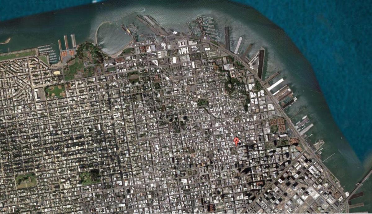 Karte San Francisco satelītu