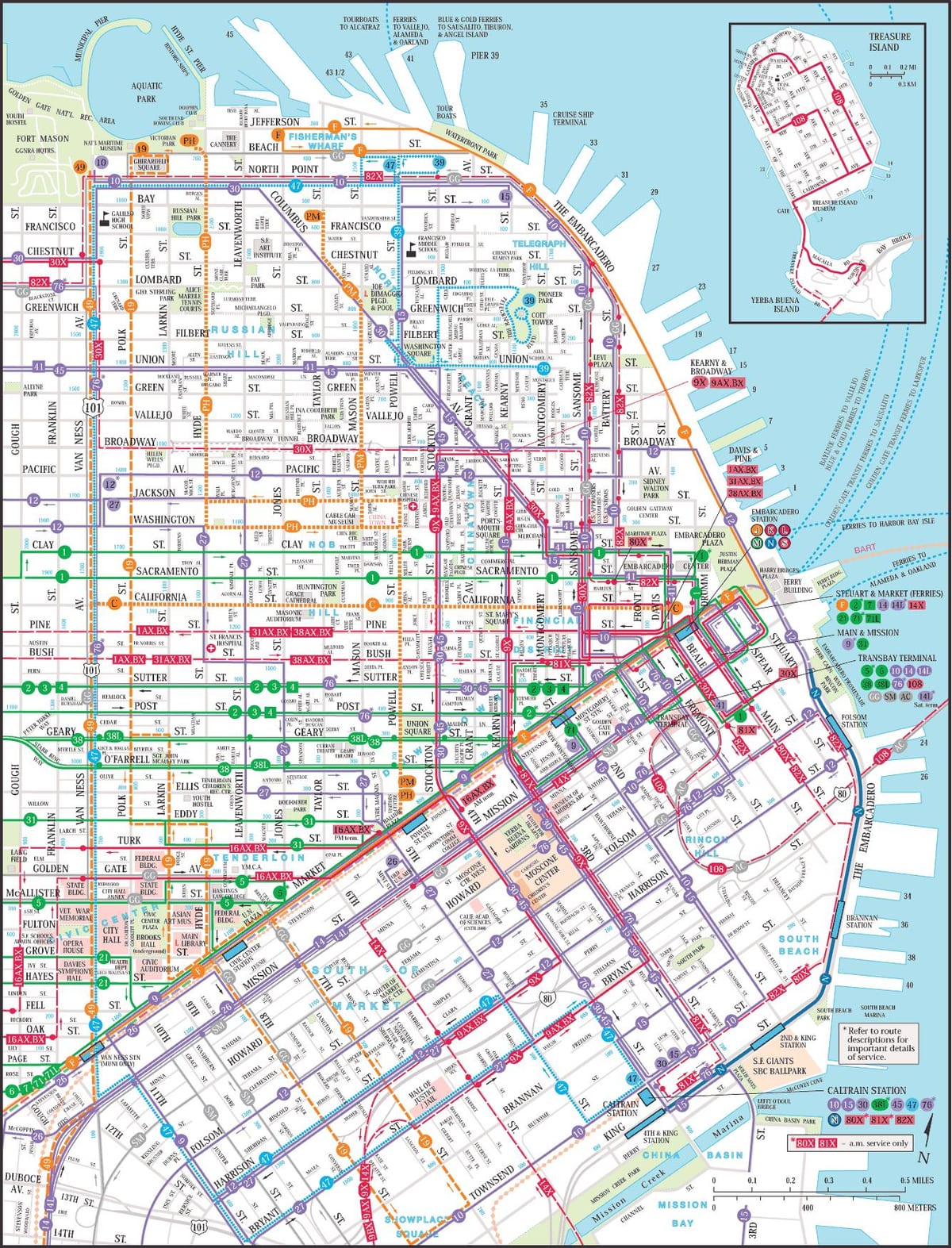 San Francisco valsts tranzīta karte