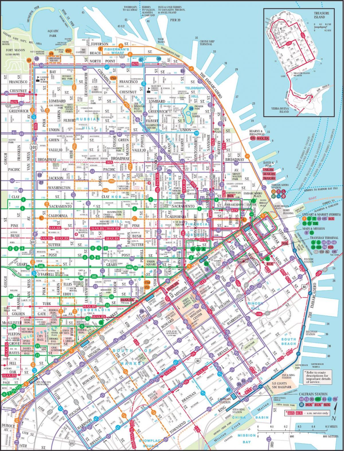 San Francisco valsts tranzīta karte
