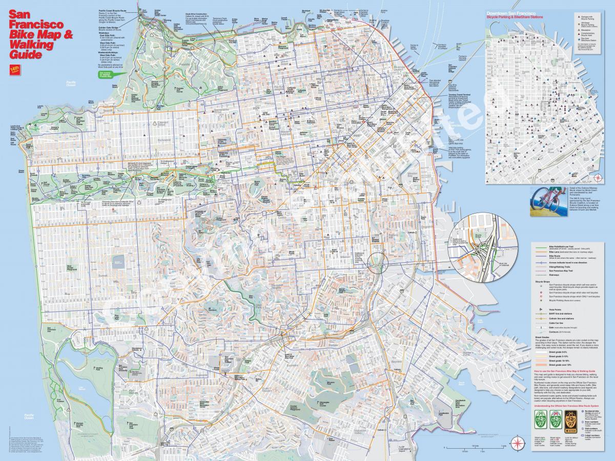 Karte San Francisco velosipēdu