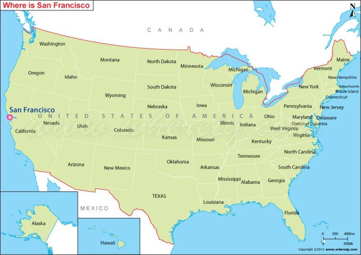 karte San Francisko, kalifornija, asv