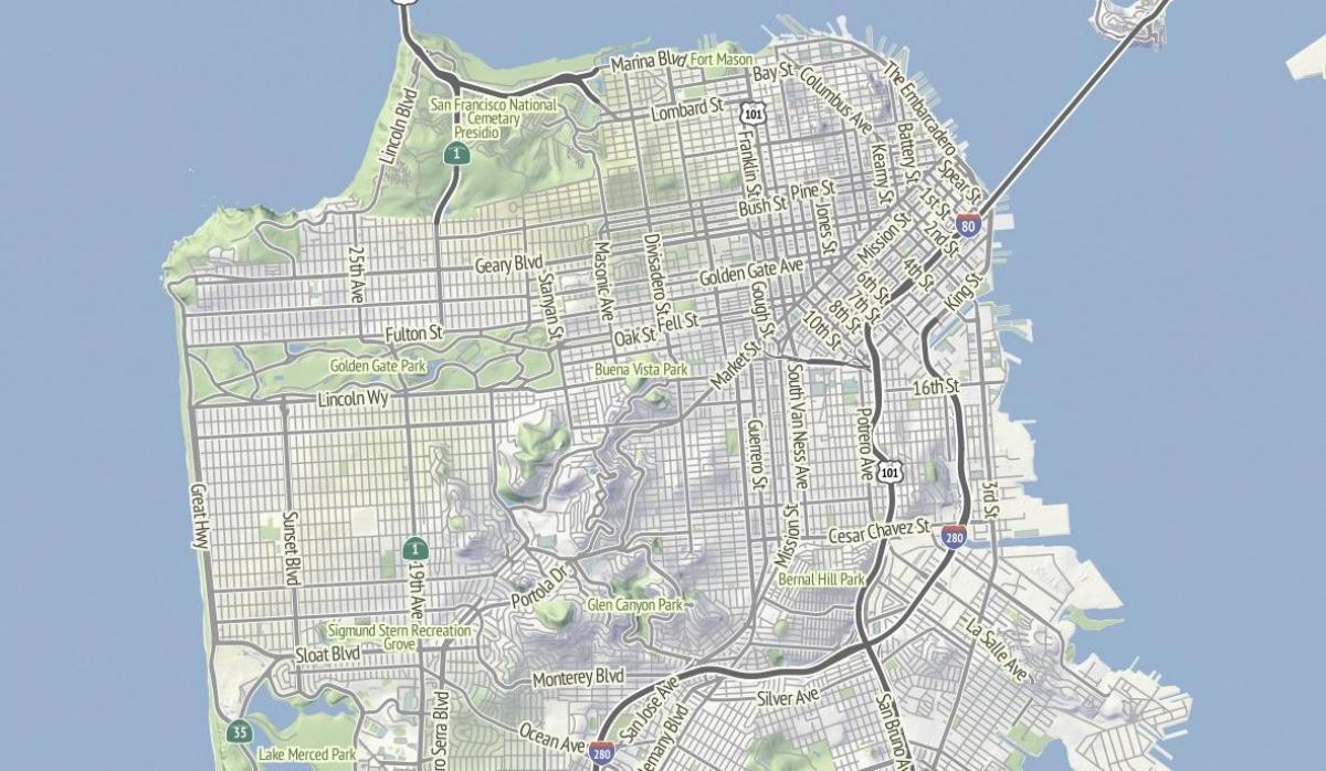 Karte San Francisco apvidus