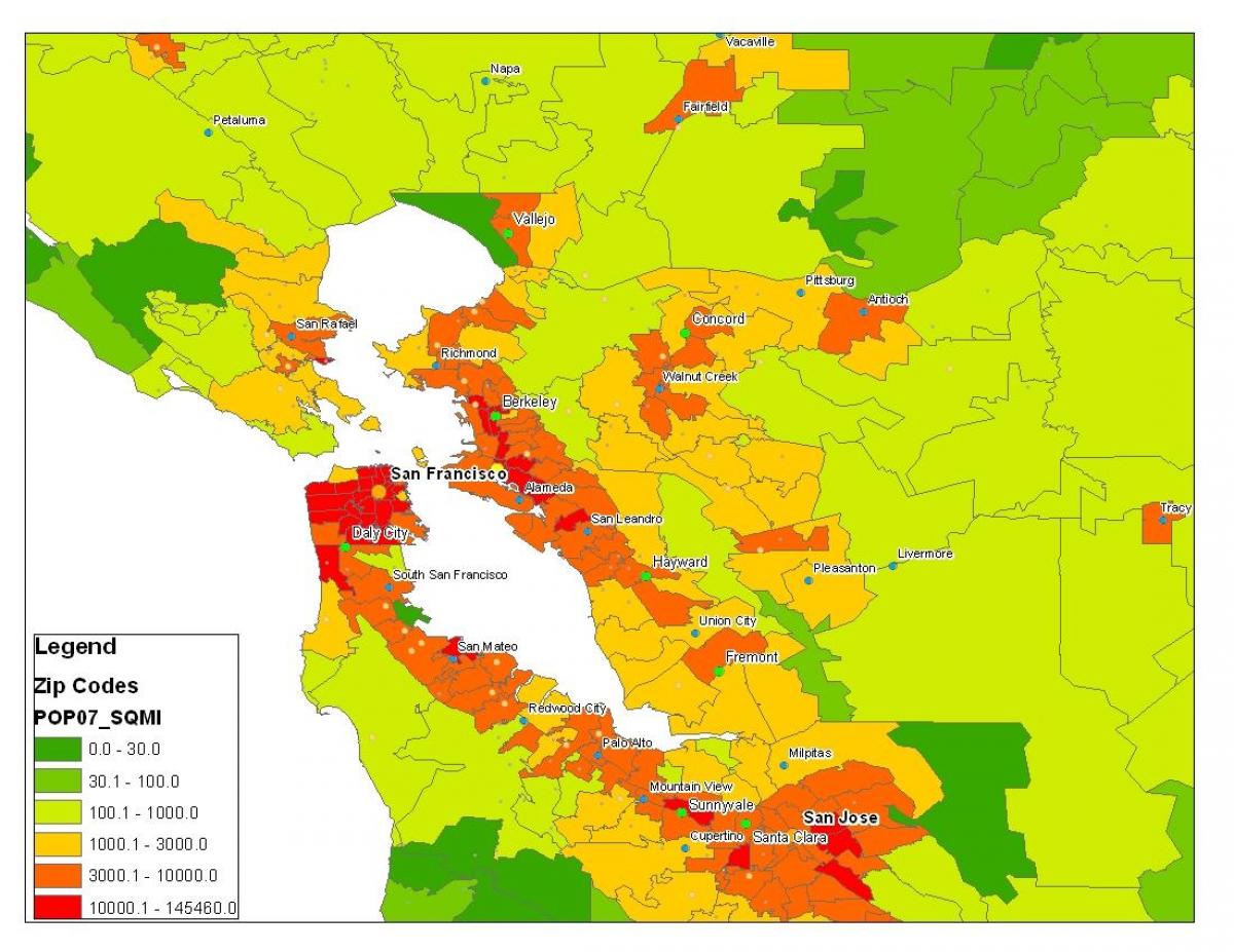 Karte San Francisco iedzīvotāju