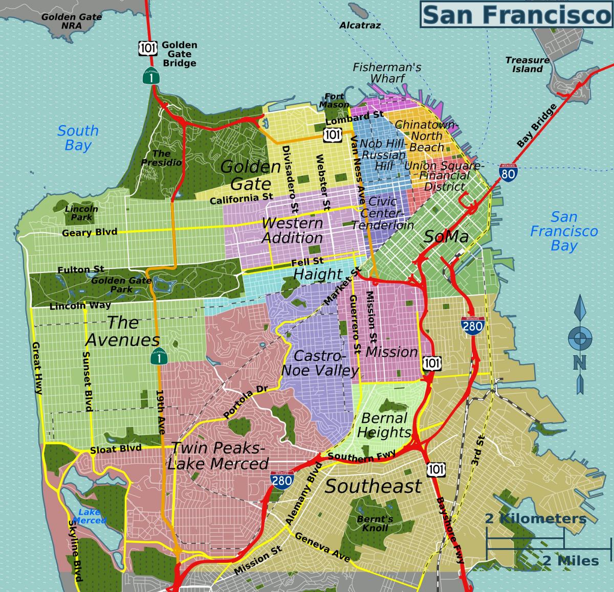 ielu karte San Francisco, california