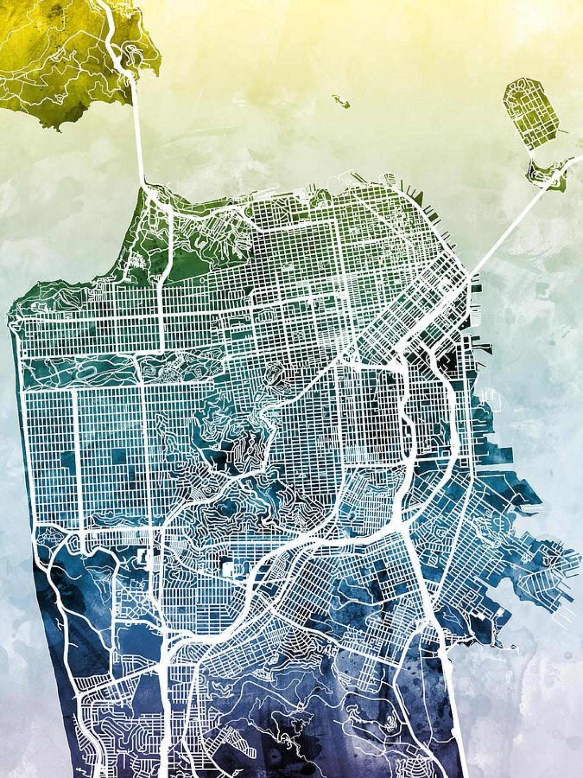 Karte San Francisco pilsētas mākslas