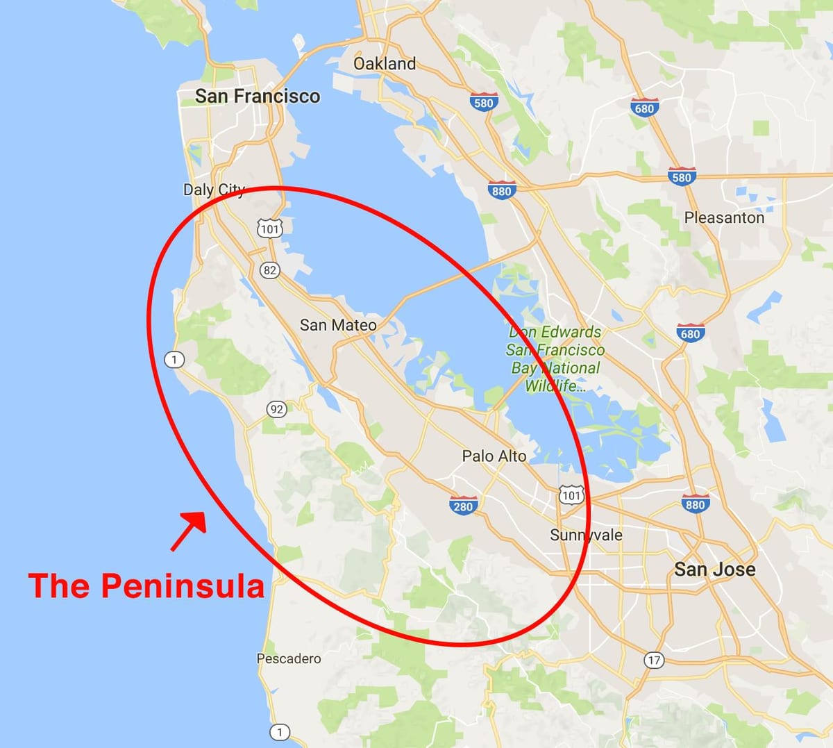 Karte sanfrancisko pussalā 