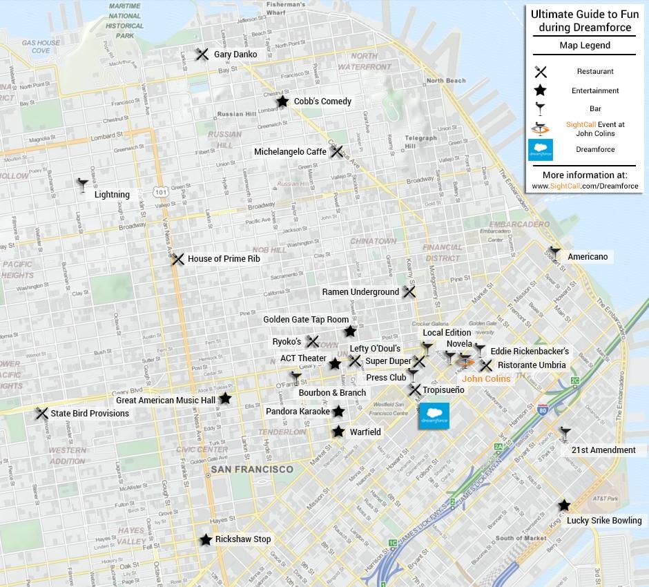Karte San Francisco restorāns