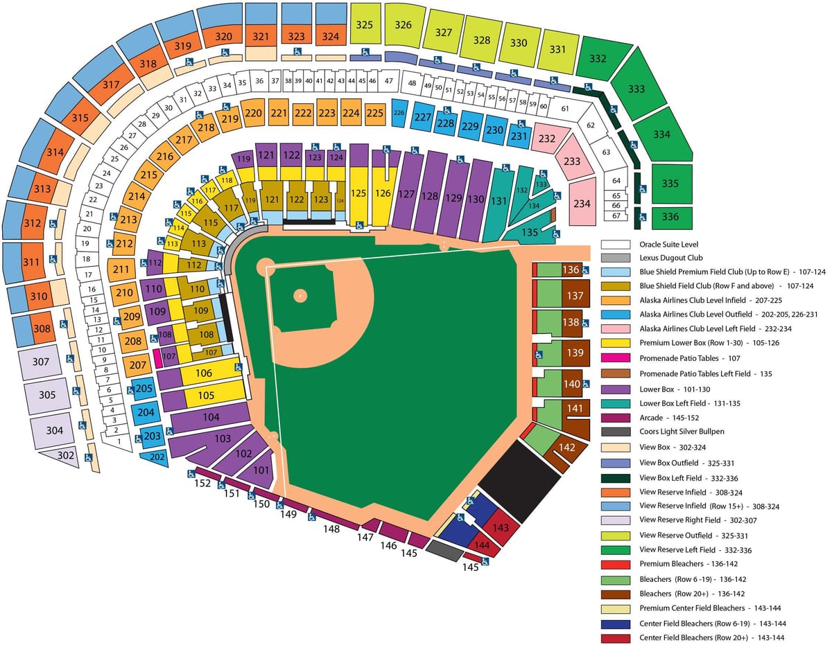 San Francisco giants sēdekļa karte
