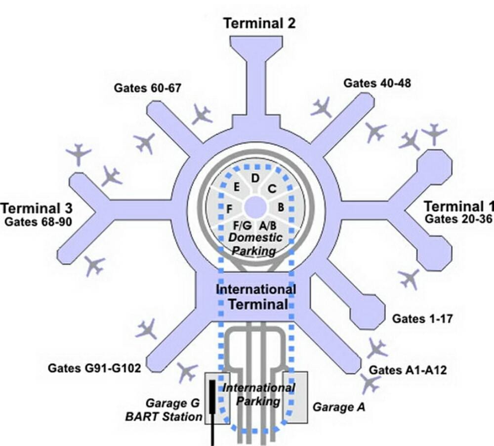 Karte SFO termināļa g