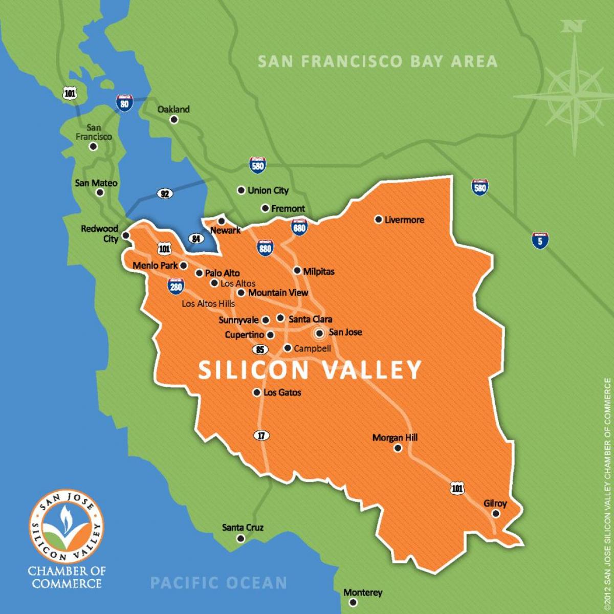 silicon valley pasaules kartē