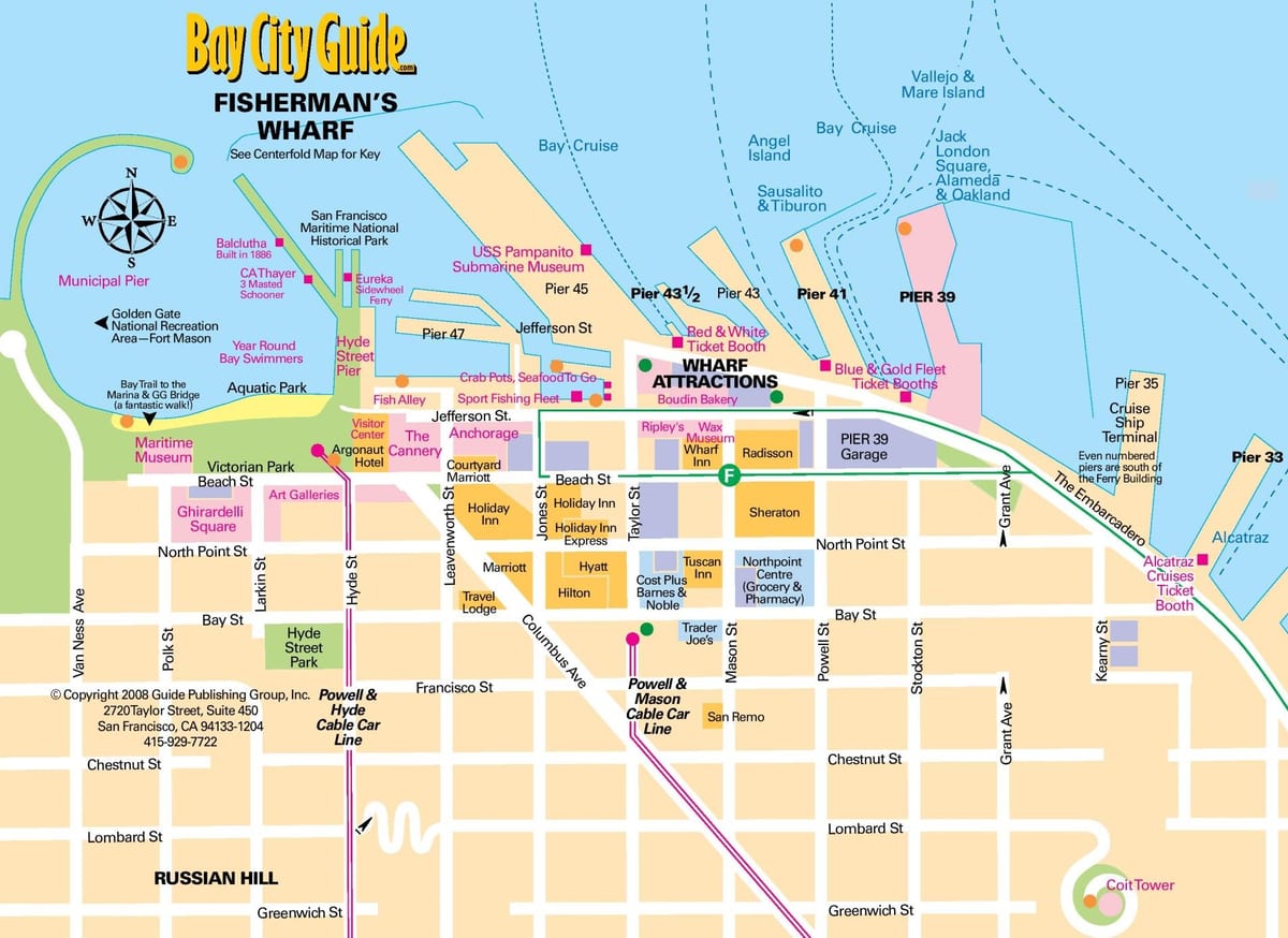 kartes zvejnieku piestātne sanfrancisko