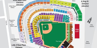 Karte at&t park detalizētu sēdeklis