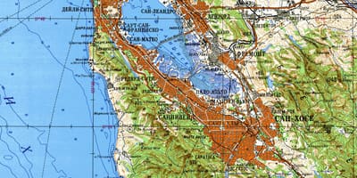 San Francisco bay area, topogrāfiskās kartes,