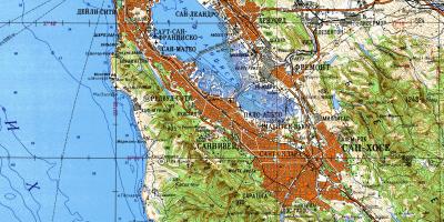 San Francisco bay area, topogrāfiskās kartes,