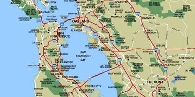 Karte lielāku San Francisco