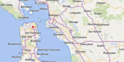 Kartes kalifornijas pilsētām netālu no San Francisco