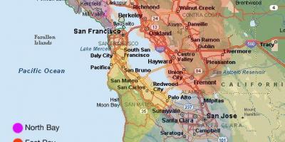 San Francisco laukums karti un apkārtnē