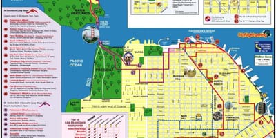 Pilsētas ekskursijas San Francisco tūrisma karte