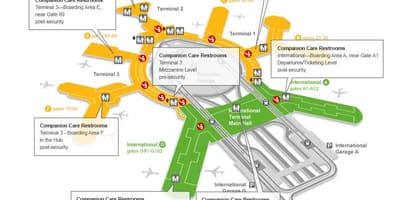 SFO termināļa 3 vārtiem karte