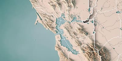 Karte San Francisco bay topogrāfiskās 